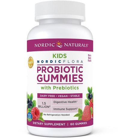 Probiotyk dla Dzieci Nordic Naturals Kids Nordic Flora Probiotic Gummies 60 gummies Owoce Leśne - Sklep Witaminki.pl
