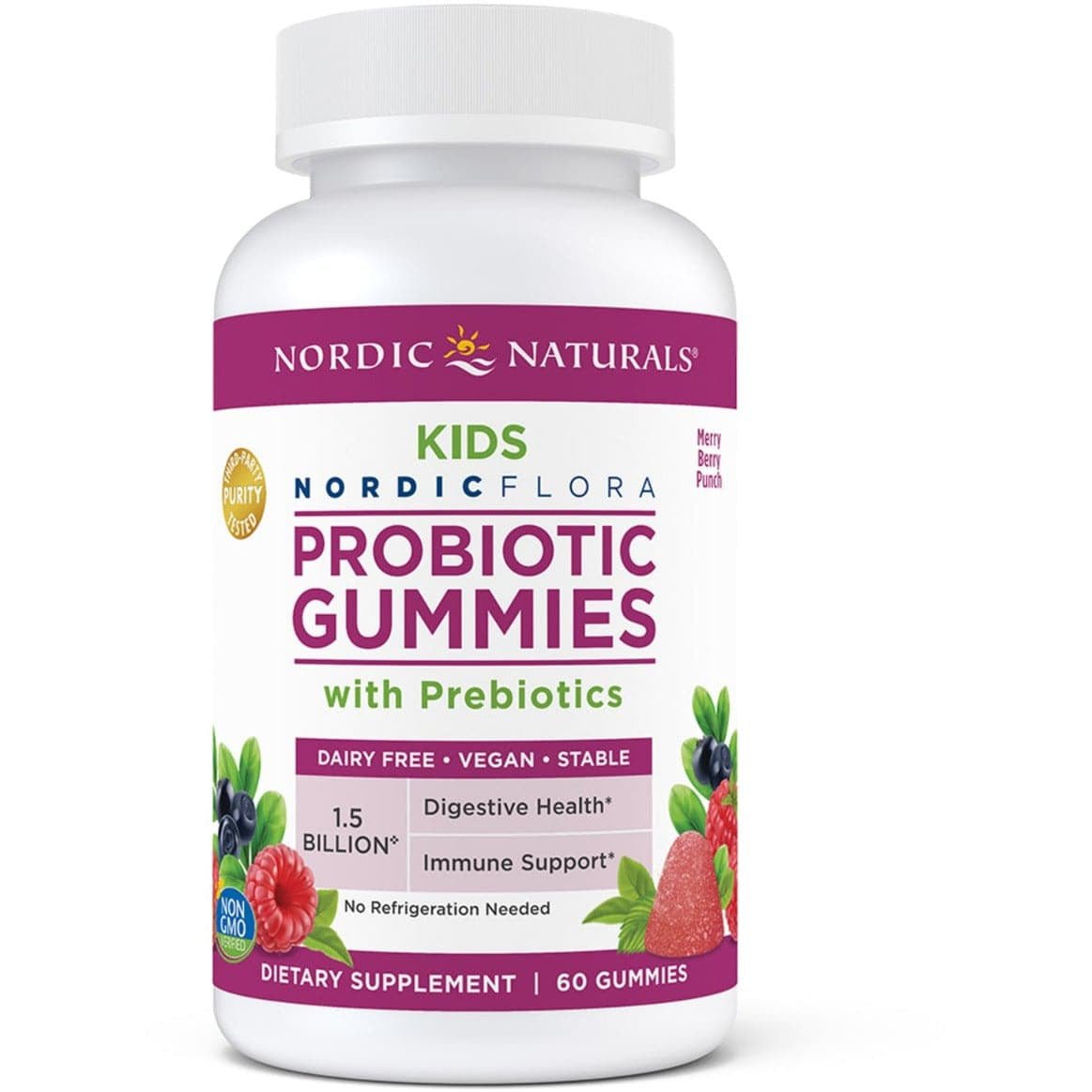 Probiotyk dla Dzieci Nordic Naturals Kids Nordic Flora Probiotic Gummies 60 gummies Owoce Leśne - Sklep Witaminki.pl