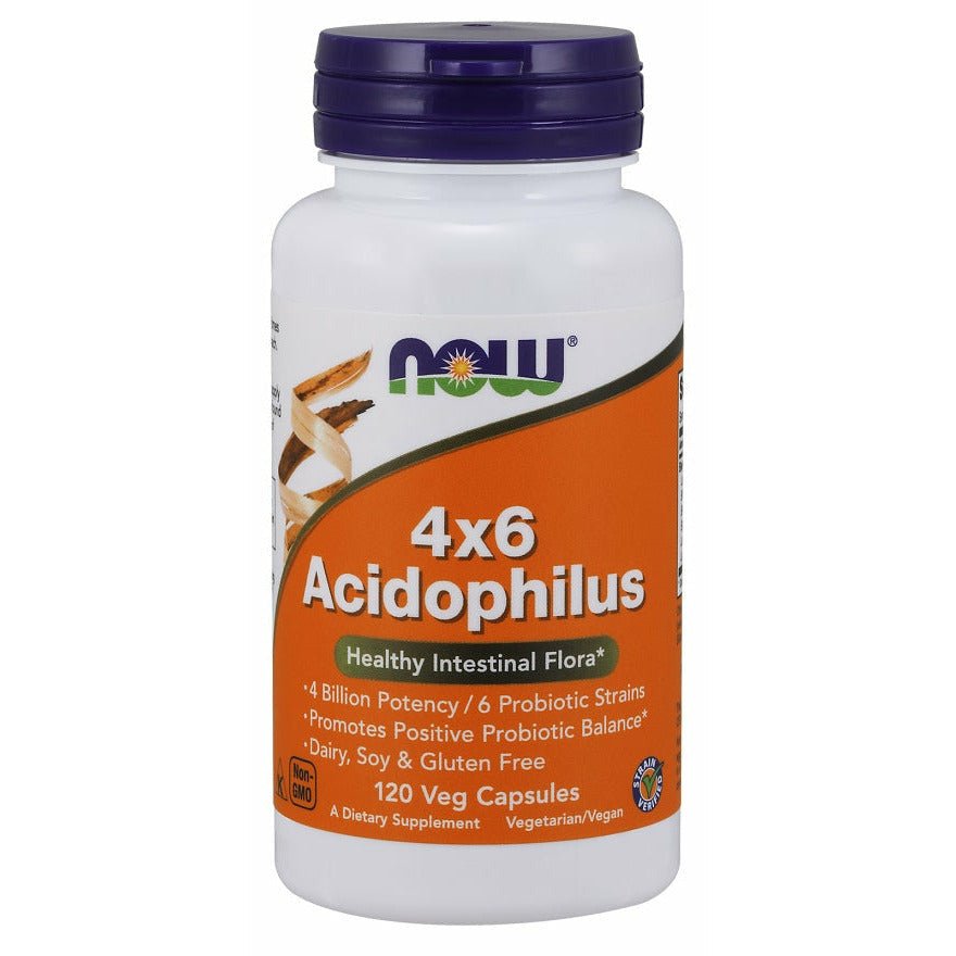 Probiotyk wieloszczepowy NOW Foods Acidophilus 4X6 120 vcaps - Sklep Witaminki.pl