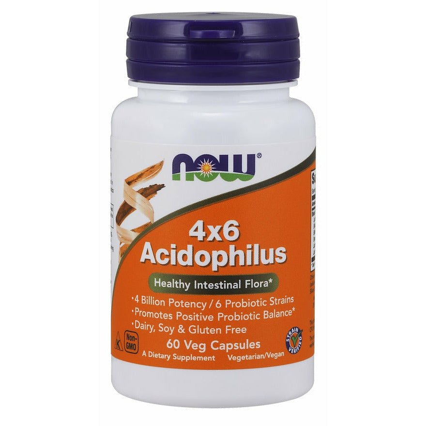 Probiotyk wieloszczepowy NOW Foods Acidophilus 4X6 60 vcaps - Sklep Witaminki.pl