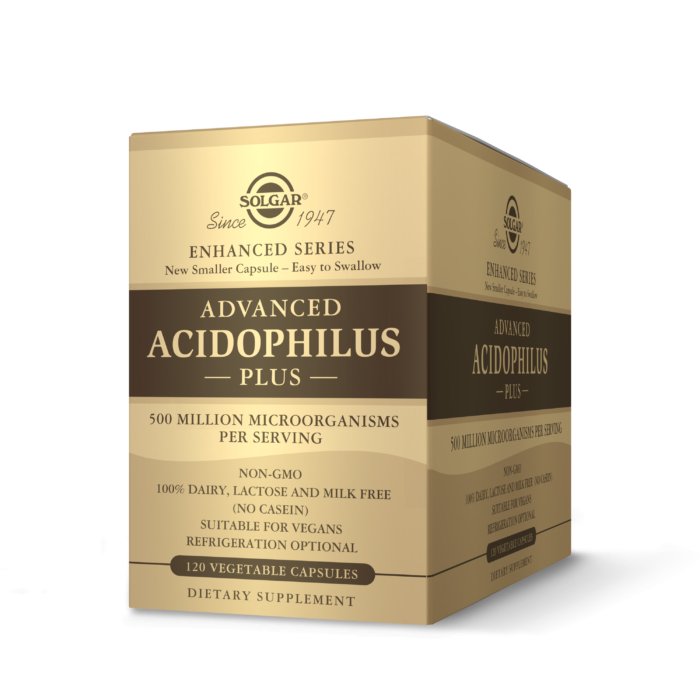 Solgar Advanced Acidophilus Plus 120 vcaps Probiotyk wieloszczepowy - Sklep Witaminki.pl