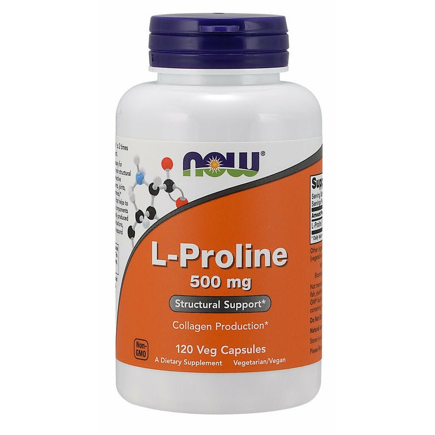 NOW Foods L - Proline 500 mg 120 vcaps Prolina - Sklep Witaminki.pl