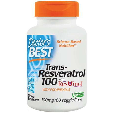 Resweratrol Doctor's BEST Trans-Resveratrol with ResVinol-25 100 mg 60 vcaps - Sklep Witaminki.pl