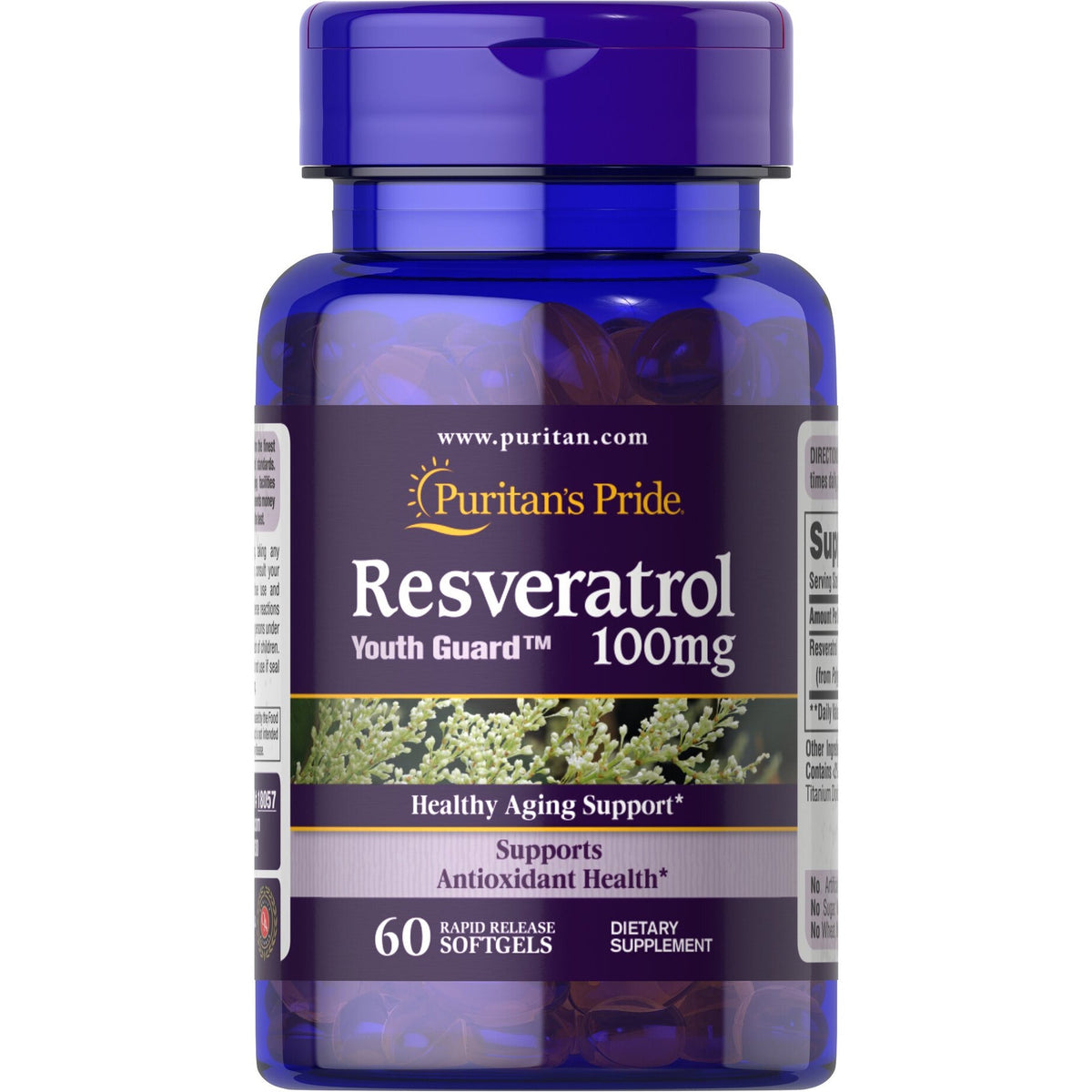 Puritan's Pride Resveratrol 100 mg 60 softgels Resweratrol - Sklep Witaminki.pl