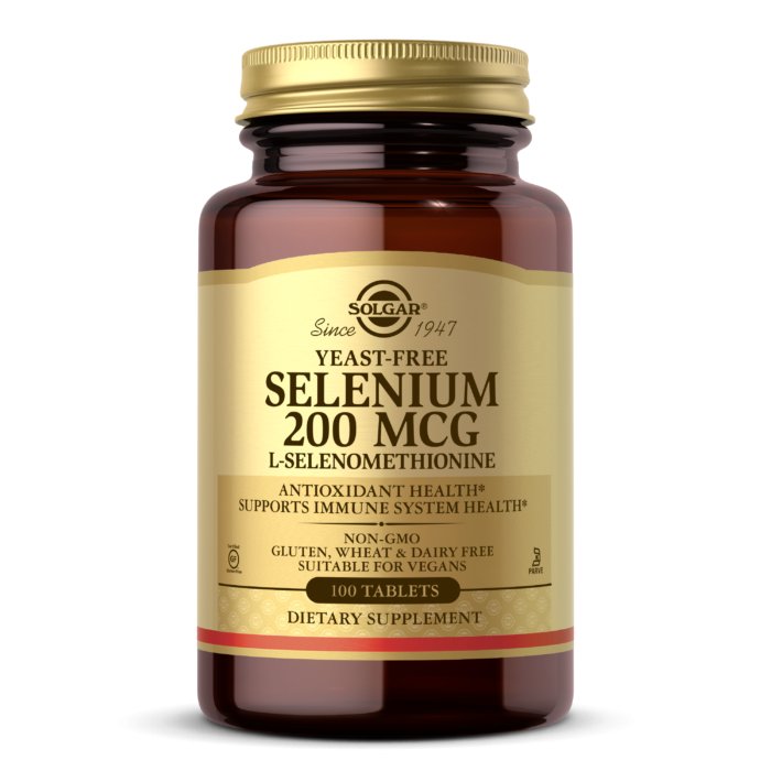Selen Solgar Yeast Free Selenium 200 mcg 100 tabs - Sklep Witaminki.pl