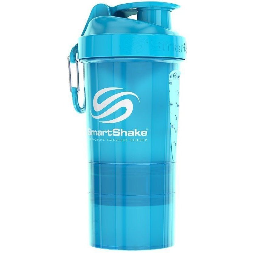 Shaker SmartShake Shaker Original2Go TWO Neon Blue Niebieski 600 ml - Sklep Witaminki.pl