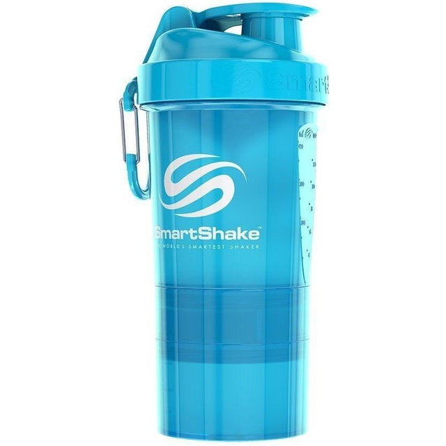 Shaker SmartShake Shaker Original2Go TWO Neon Blue Niebieski 600 ml - Sklep Witaminki.pl
