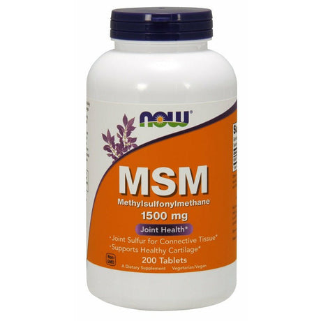 Siarka NOW Foods MSM 1500 mg 200 tabs - Sklep Witaminki.pl