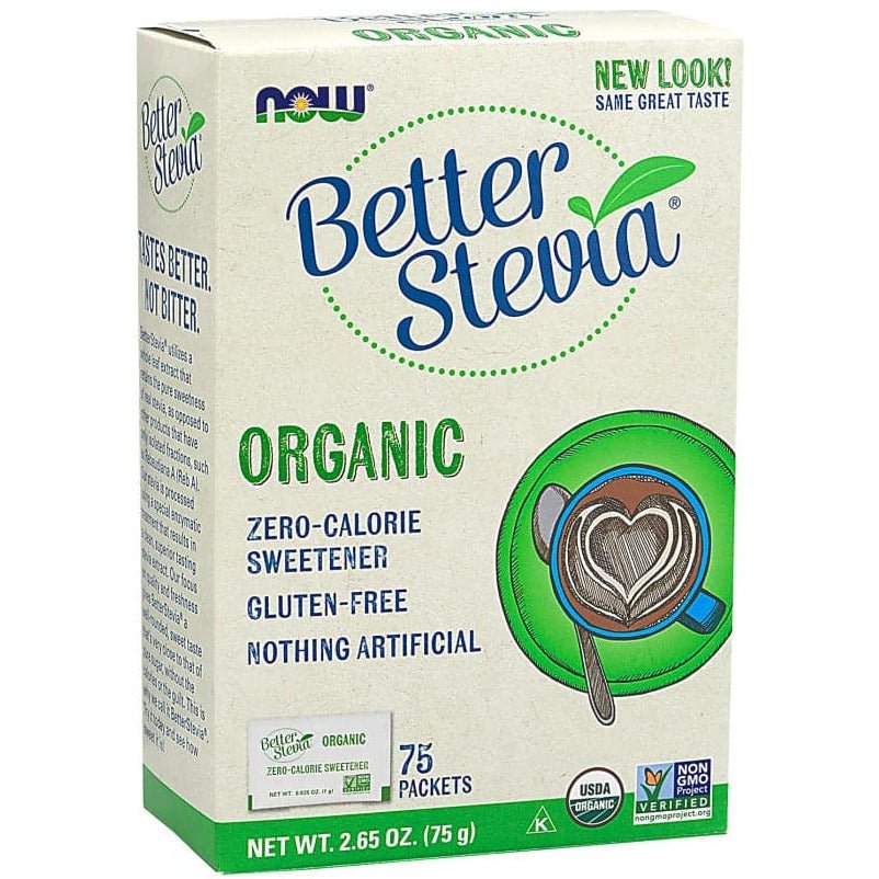NOW Foods Better Stevia Organic 75 packets Stewia - Sklep Witaminki.pl