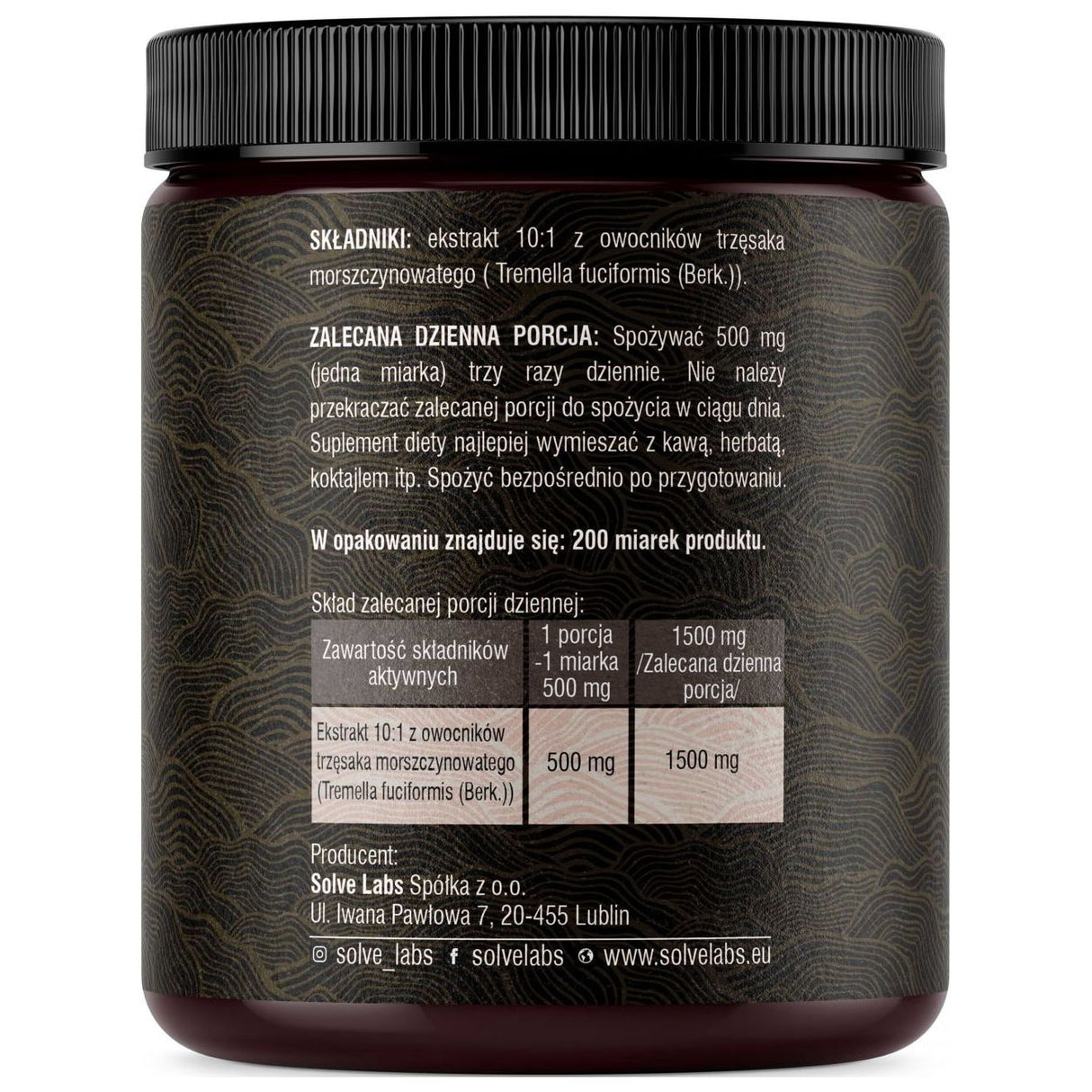 Tremella Solve Labs Tremella Mushroom Powder 100g - Sklep Witaminki.pl