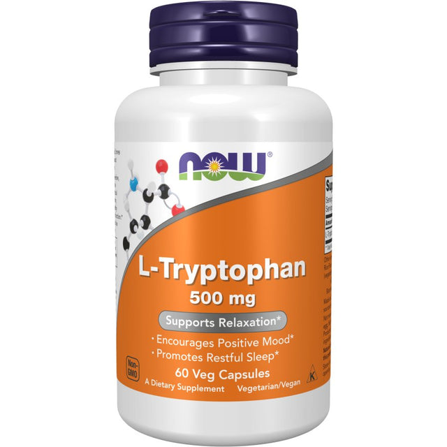 Tryptofan NOW Foods L-Tryptophan 500 mg 60 vcaps - Sklep Witaminki.pl