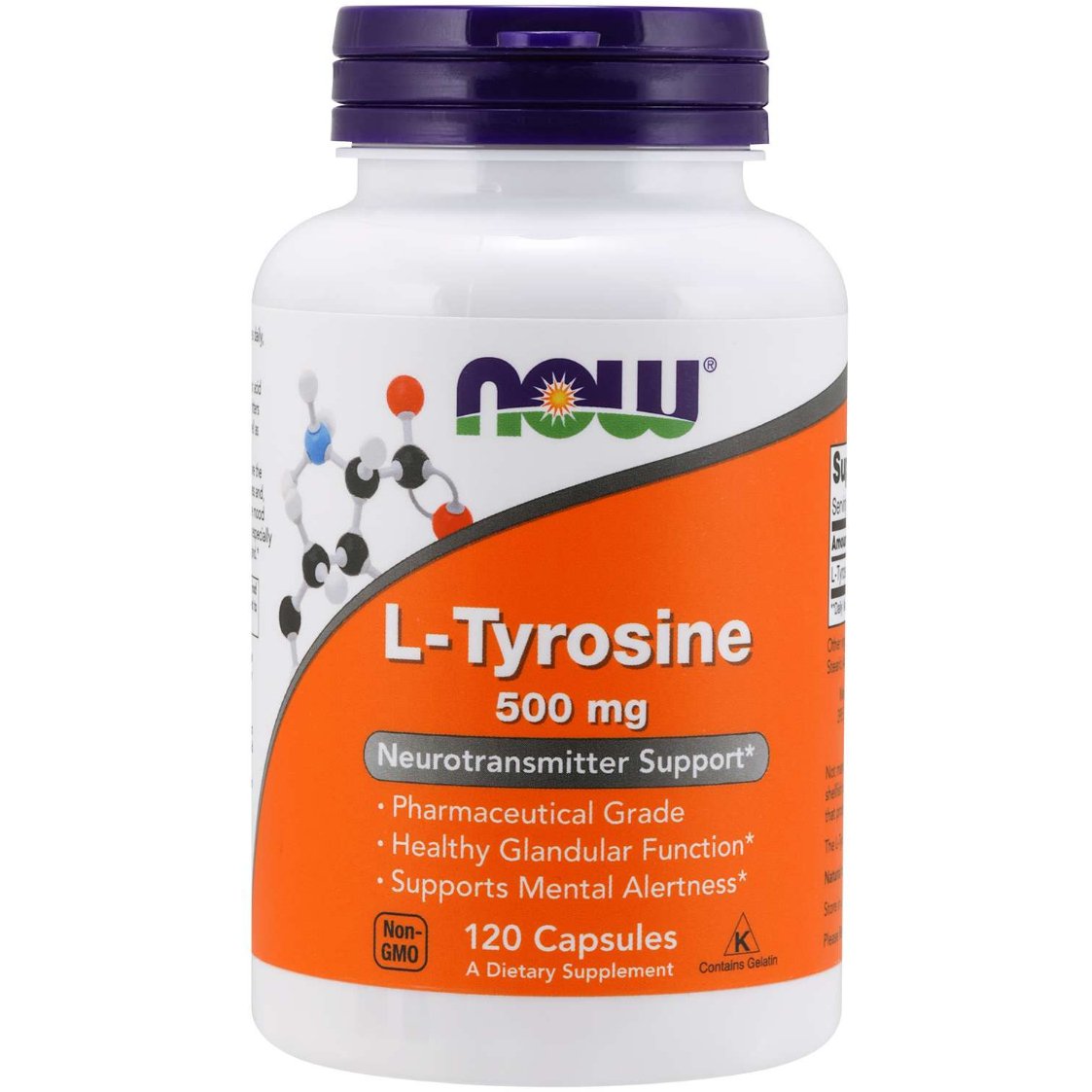 Tyrozyna NOW Foods L-Tyrosine 500 mg 120 caps - Sklep Witaminki.pl
