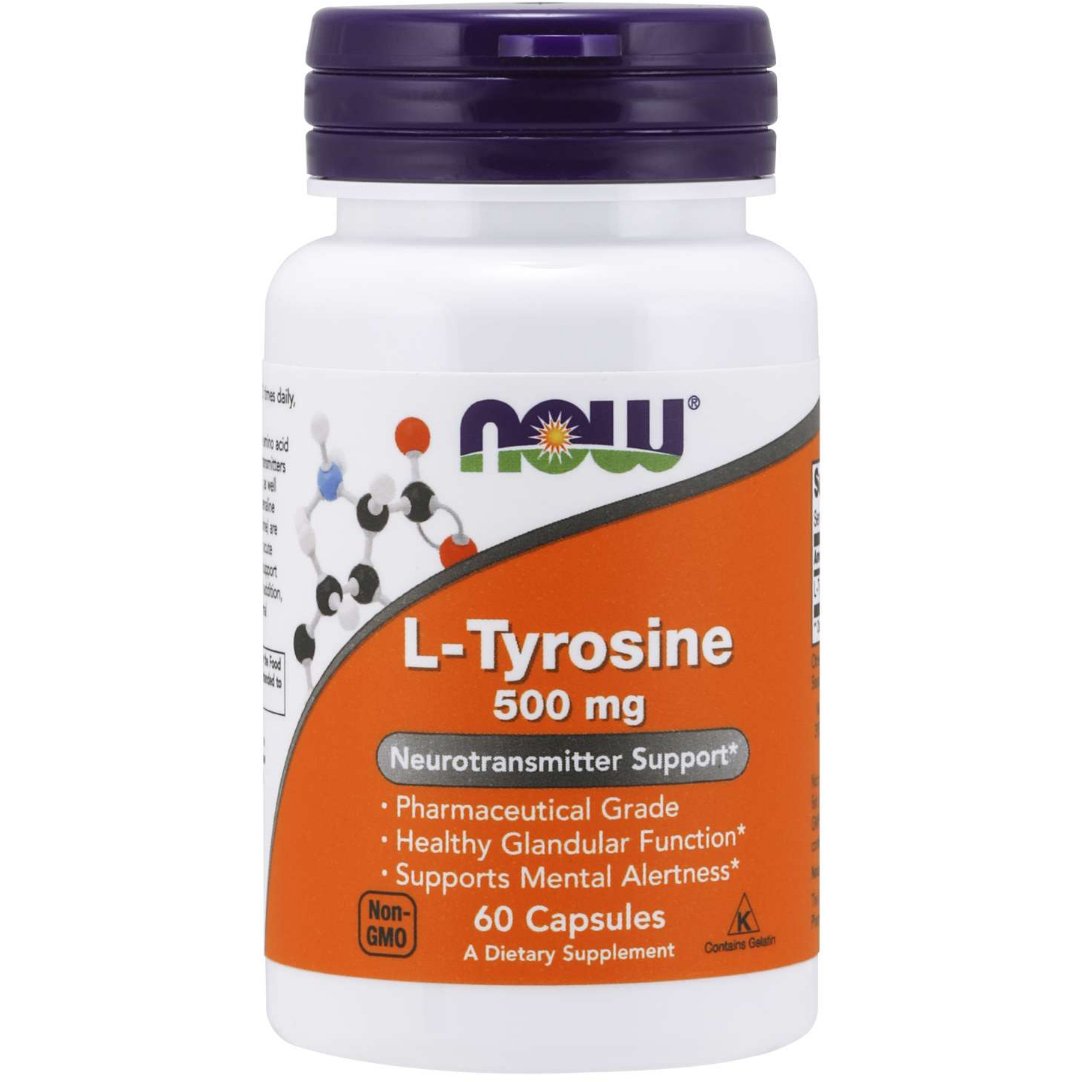 Tyrozyna NOW Foods L-Tyrosine 500 mg 60 caps - Sklep Witaminki.pl