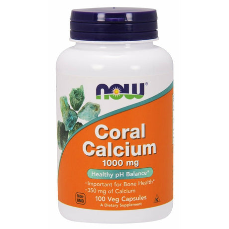 Wapń NOW Foods Coral Calcium 1000 mg 100 vcaps - Sklep Witaminki.pl
