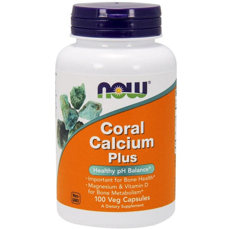 Wapń NOW Foods Coral Calcium Plus 100 vcaps - Sklep Witaminki.pl