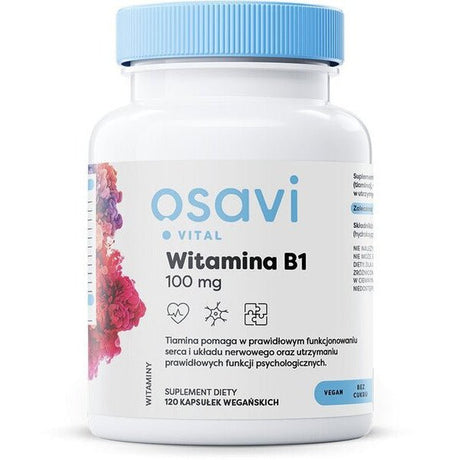 Witamina B1 - Tiamina Osavi Witamina B1 100mg 120 vegan caps - Sklep Witaminki.pl