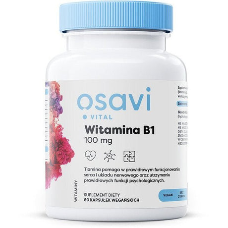 Witamina B1 - Tiamina Osavi Witamina B1 100mg 60 vegan caps - Sklep Witaminki.pl