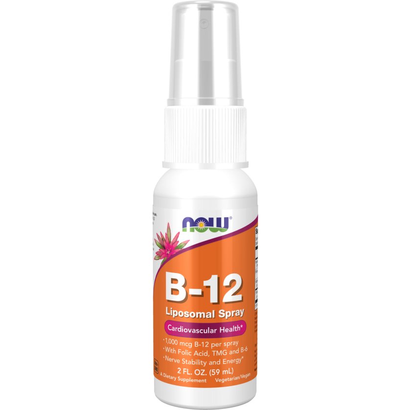 NOW Foods Vitamin B - 12 Liposomal Spray 59 ml Witamina B12 - Kobalamina - Sklep Witaminki.pl
