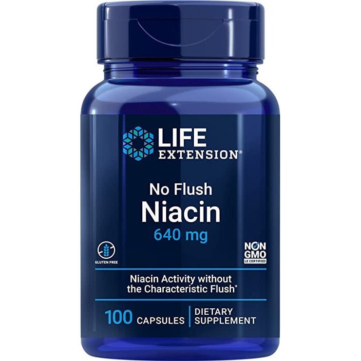 Life Extension No Flush Niacin 640 mg 100 caps Witamina B3 - Niacyna - Sklep Witaminki.pl