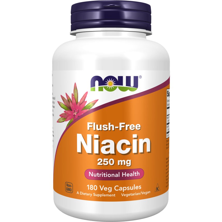 NOW Foods Flush - Free Niacin 250 mg Capsules 180 caps Witamina B3 - Niacyna - Sklep Witaminki.pl