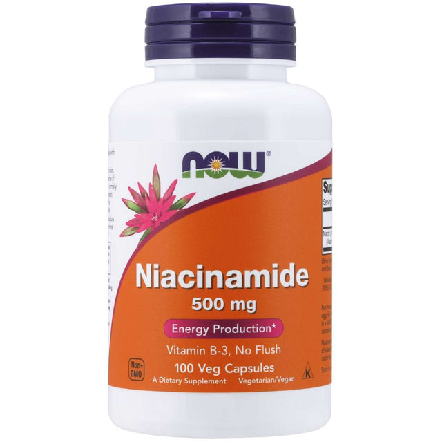Witamina B3 - Niacyna NOW Foods Niacinamide 500 mg 100 vcaps - Sklep Witaminki.pl
