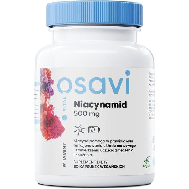Witamina B3 - Niacyna Osavi Niacynamid 500mg 60 vegan caps - Sklep Witaminki.pl