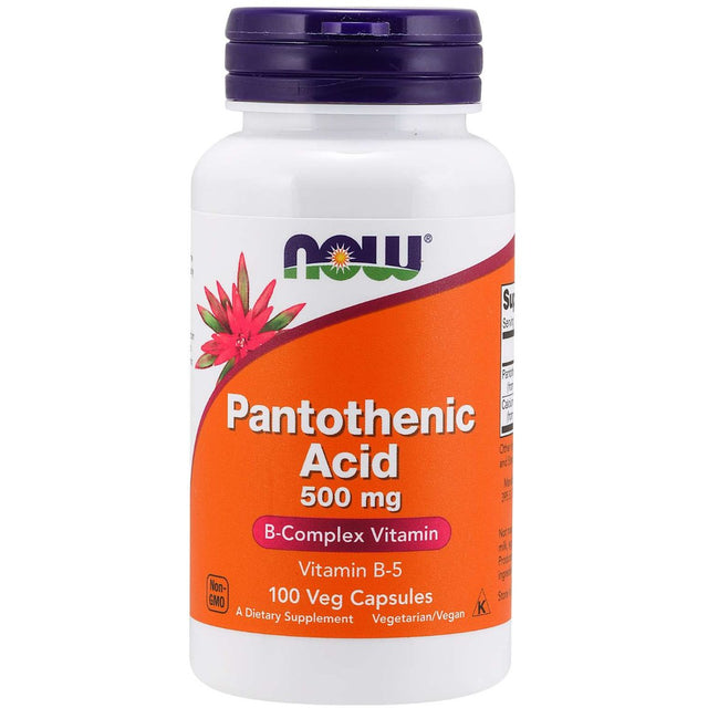Witamina B5 - Kwas pantotenowy NOW Foods Pantothenic Acid 500 mg 100 vcaps - Sklep Witaminki.pl