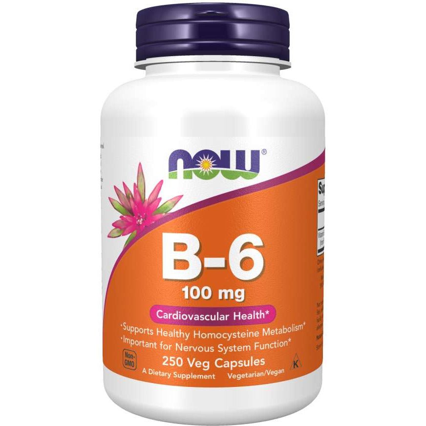 NOW Foods Vitamin B - 6 100 mg 250 caps Witamina B6 - Pirydoksyna - Sklep Witaminki.pl