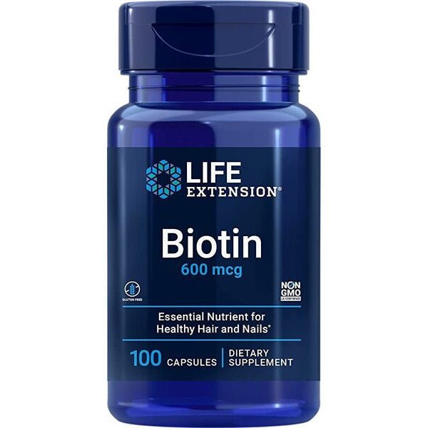 Witamina B7 - Biotyna Life Extension Biotin 600 mcg 100 caps - Sklep Witaminki.pl