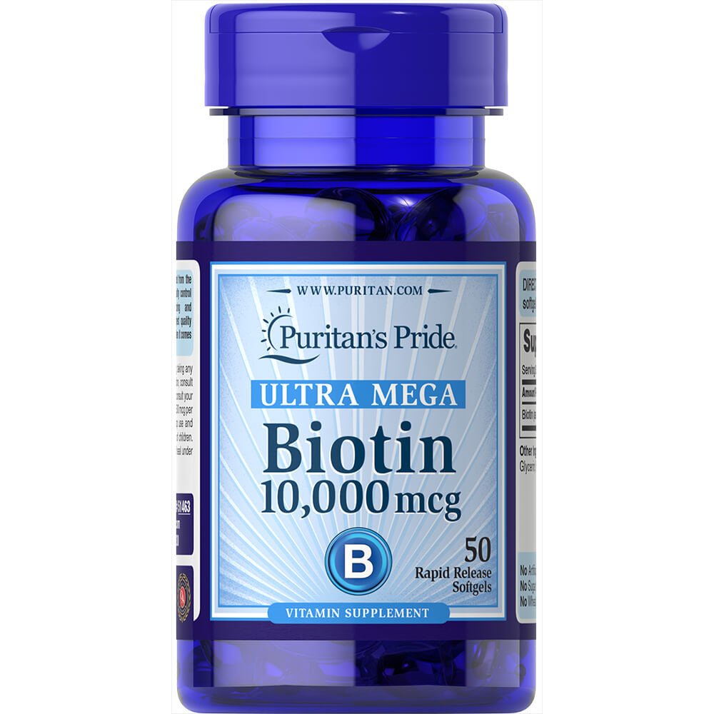 Puritan's Pride Biotin 10 000 mcg 50 softgels Witamina B7 - Biotyna - Sklep Witaminki.pl