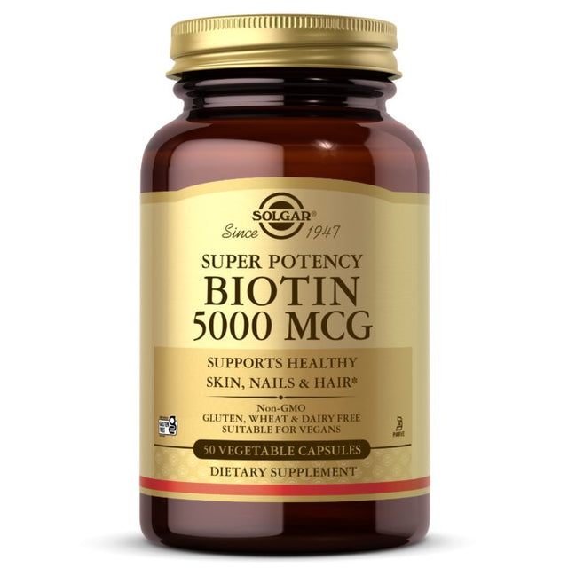 Witamina B7 - Biotyna Solgar Biotin 5000 mcg 50 vcaps - Sklep Witaminki.pl