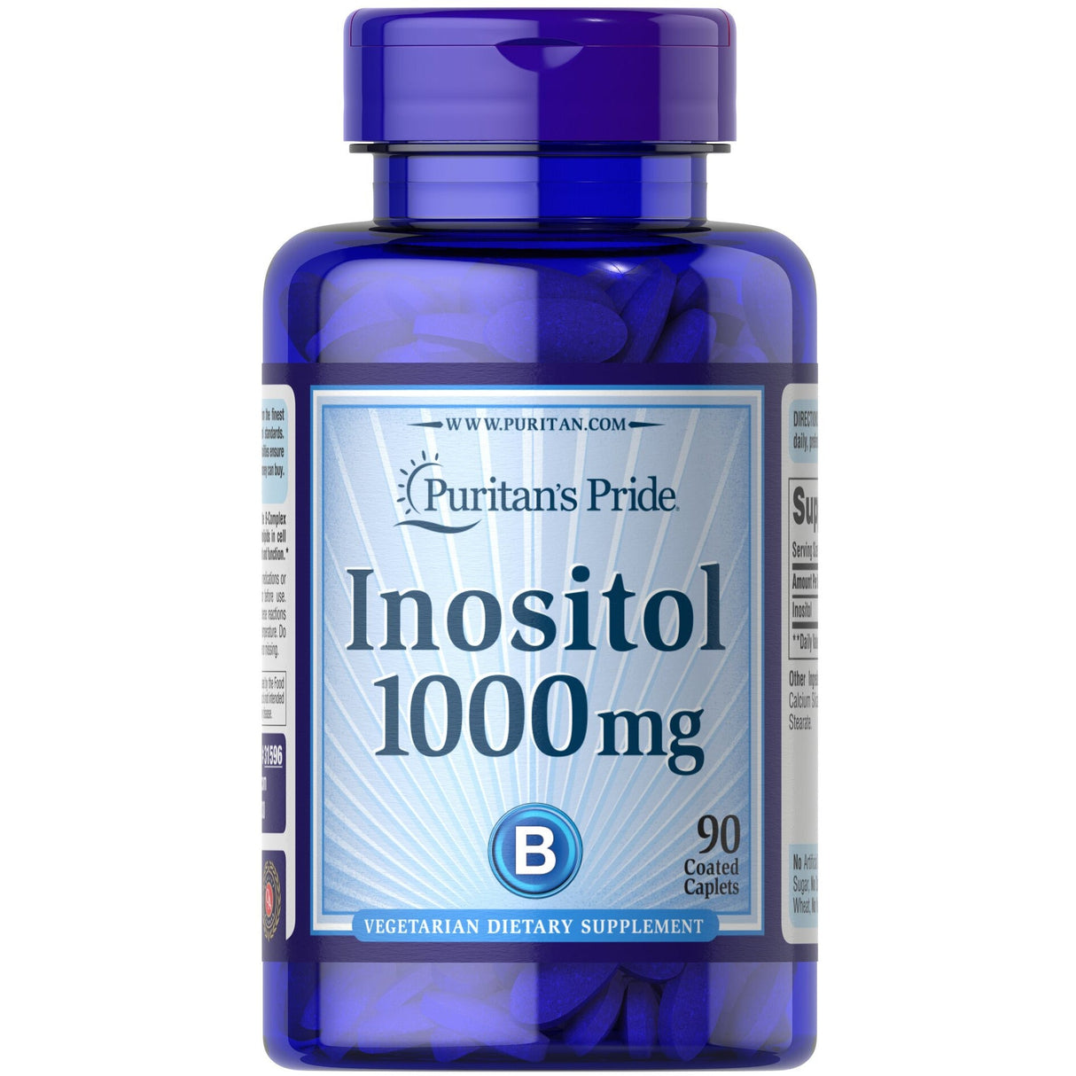 Puritan's Pride Inositol 1000 mg 90 tabs Witamina B8 - Inozytol - Sklep Witaminki.pl