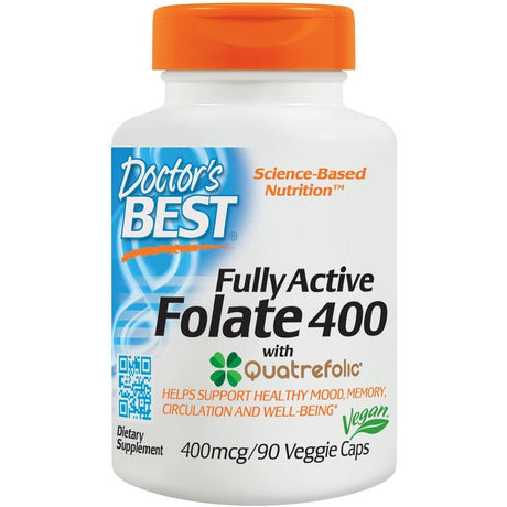 Witamina B9 / B11 - Kwas Foliowy Doctor's BEST Fully Active Folate 400 with Quatrefolic 400 mcg 90 vcaps - Sklep Witaminki.pl