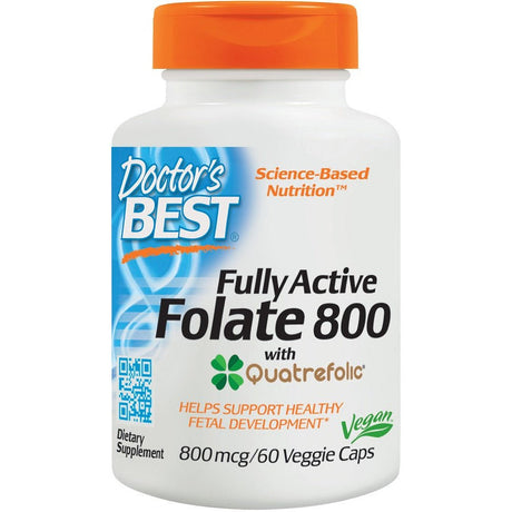 Witamina B9 / B11 - Kwas Foliowy Doctor's BEST Fully Active Folate 800 with Quatrefolic 800 mcg 60 vcaps - Sklep Witaminki.pl