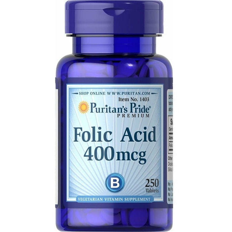 Witamina B9 / B11 - Kwas Foliowy Puritan's Pride Folic Acid 400 mcg 250 tabs - Sklep Witaminki.pl