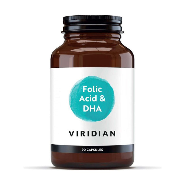 Witamina B9 / B11 - Kwas Foliowy Viridian Folic Acid & DHA 90 caps - Sklep Witaminki.pl