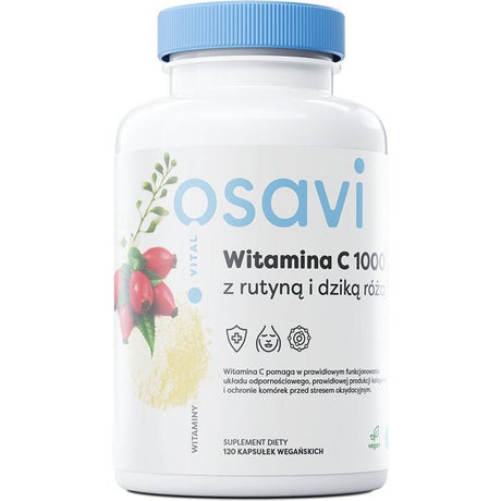 Witamina C Osavi Witamina C1000 z Rutyną i Dziką Różą 120 vegan caps - Sklep Witaminki.pl