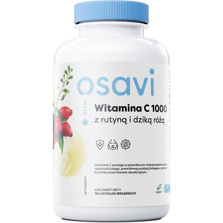Witamina C Osavi Witamina C1000 z Rutyną i Dziką Różą 180 vegan caps - Sklep Witaminki.pl