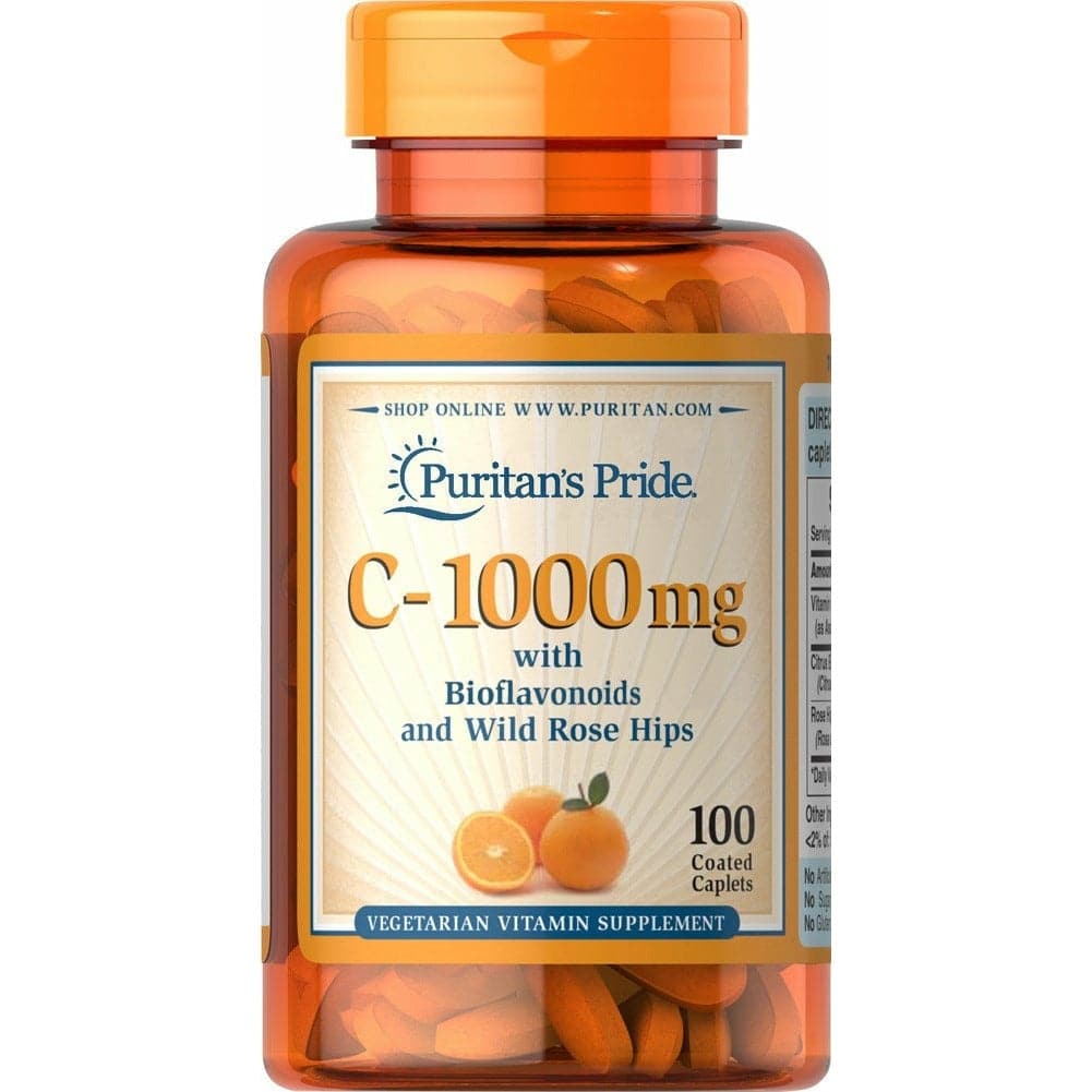Puritan's Pride C - 1000 mg with Bioflavonoids and Wild Rose Hips 100 tabs Witamina C - Sklep Witaminki.pl