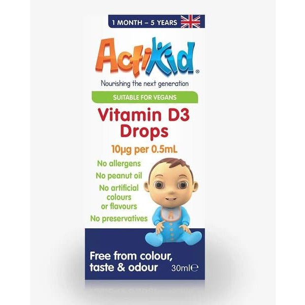 ActiKid Vitamin D3 Drops 10mcg 30 ml Witamina D3 - Sklep Witaminki.pl
