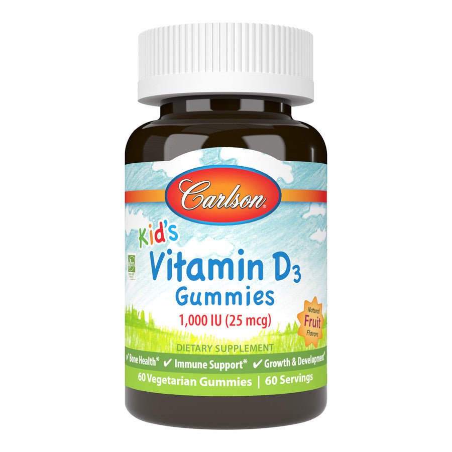 Witamina D3 dla Dzieci Carlson Labs Kid's Vitamin D3 Gummies 1000 IU 60 gummies Fruit - Sklep Witaminki.pl