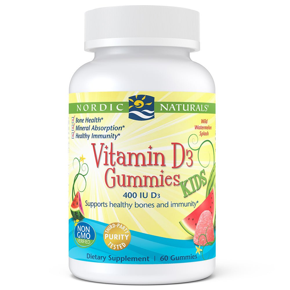 Nordic Naturals Vitamin D3 Gummies Kids 400 IU 60 gummies Wild Watermelon Splash Witamina D3 dla Dzieci - Sklep Witaminki.pl
