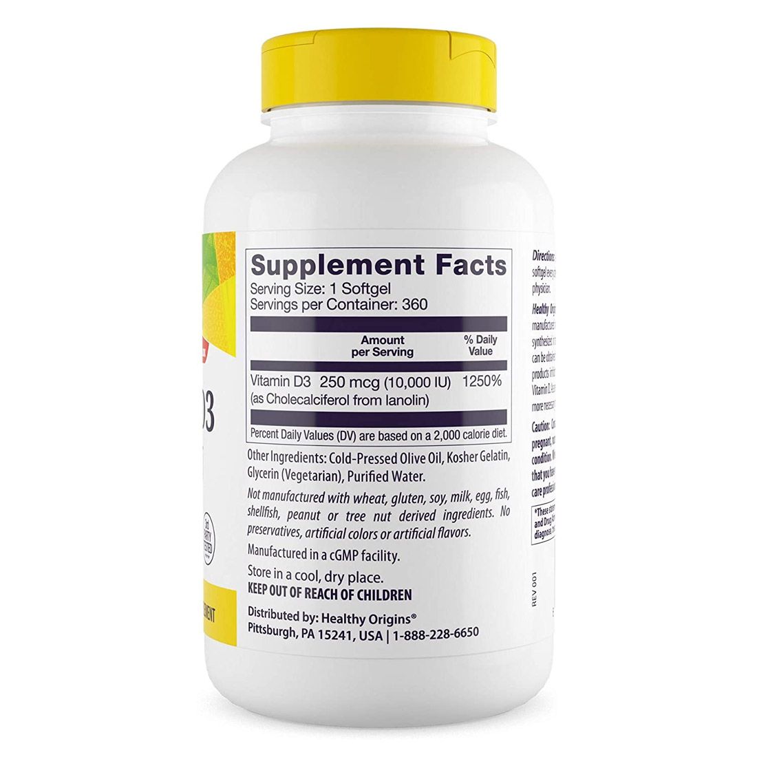 Healthy Origins Vitamin D3 10000 IU 0 Witamina D3 - Sklep Witaminki.pl