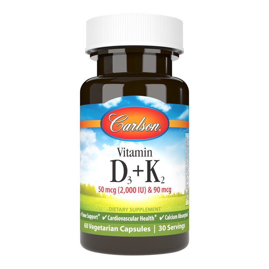 Witamina D3 + K2 Carlson Labs Vitamin D3 + K2 60 caps - Sklep Witaminki.pl