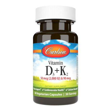 Witamina D3 + K2 Carlson Labs Vitamin D3 + K2 60 caps - Sklep Witaminki.pl