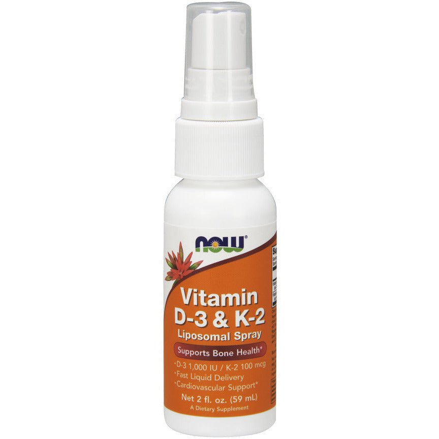 NOW Foods Vitamin D - 3 & K - 2 Liposomal Spray 59 ml Witamina D3 + K2 - Sklep Witaminki.pl