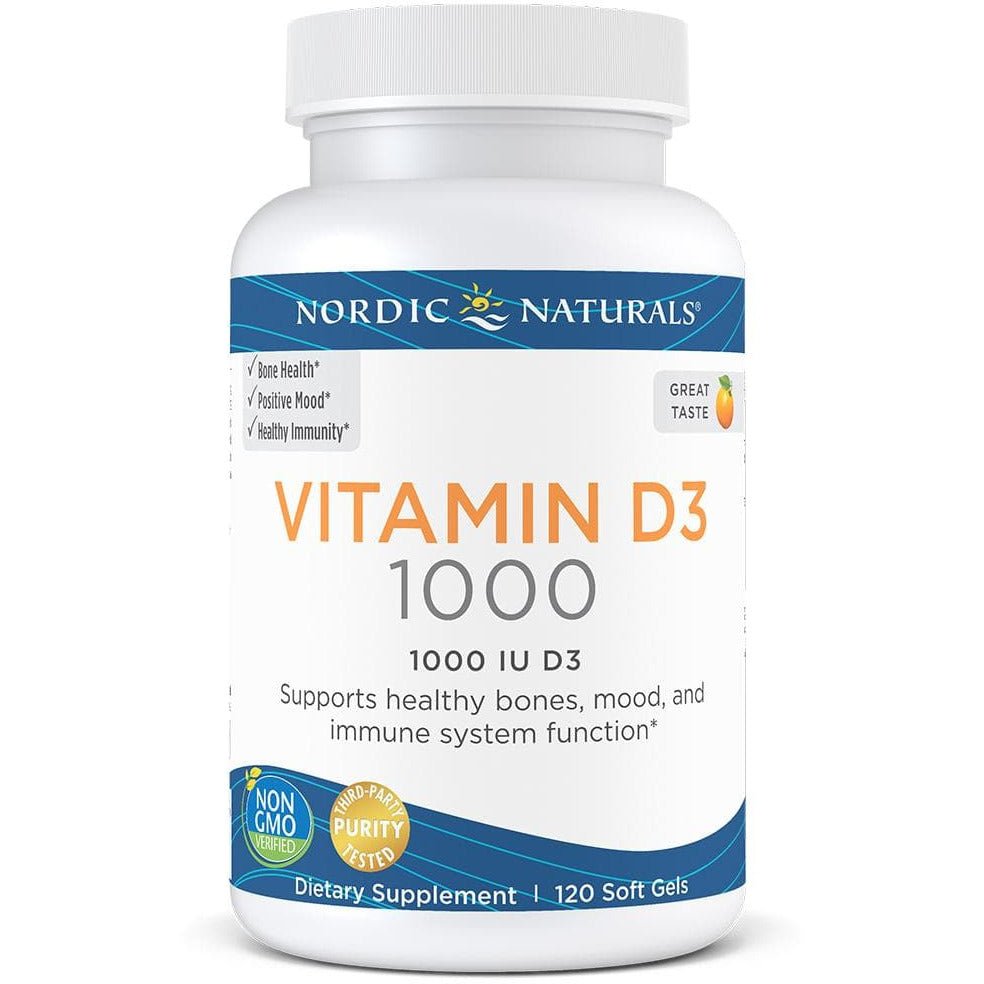 Witamina D3 Nordic Naturals Vitamin D3 1000 120 softgels Pomarańcza - Sklep Witaminki.pl