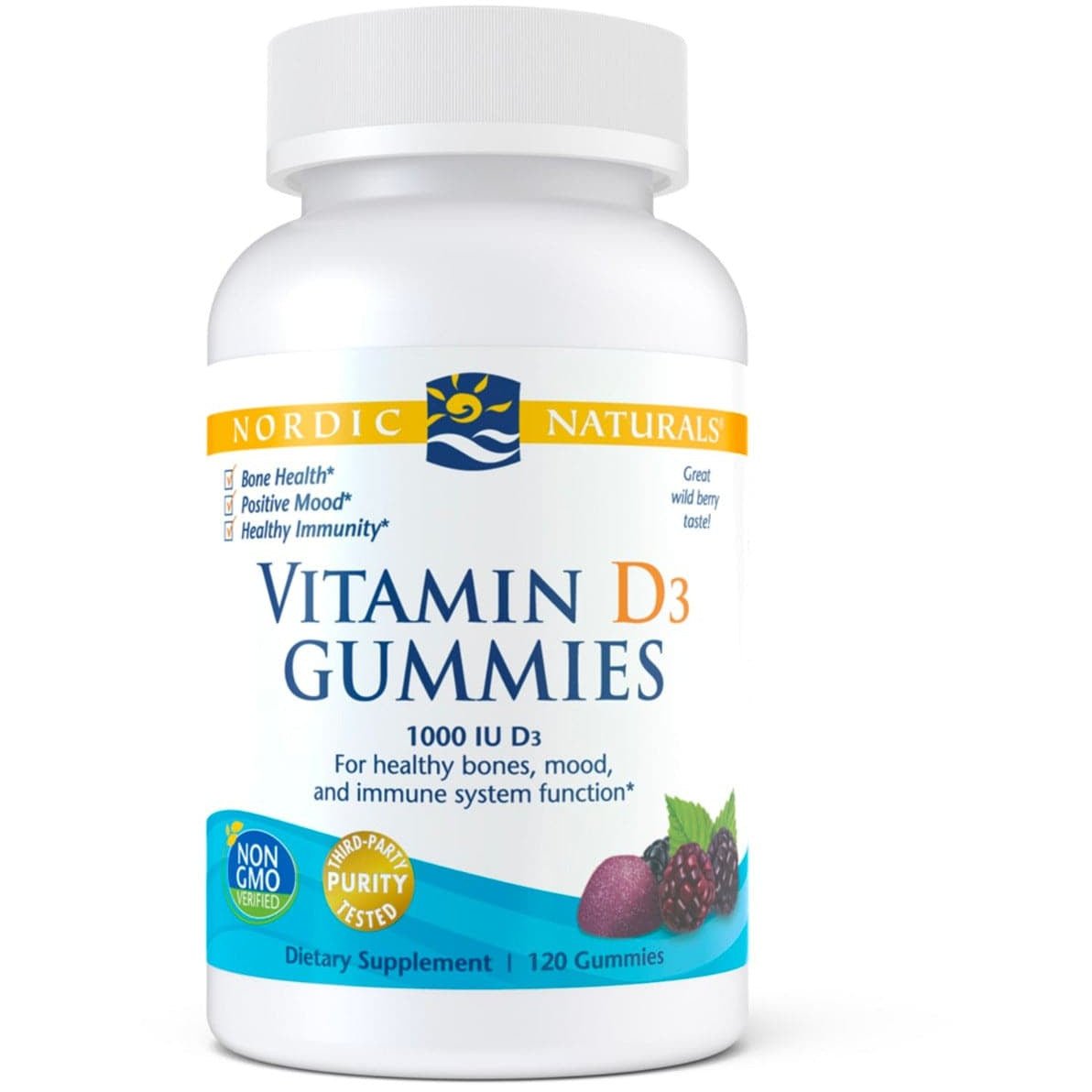 Witamina D3 Nordic Naturals Vitamin D3 Gummies 120 gummies Owoce Leśne - Sklep Witaminki.pl
