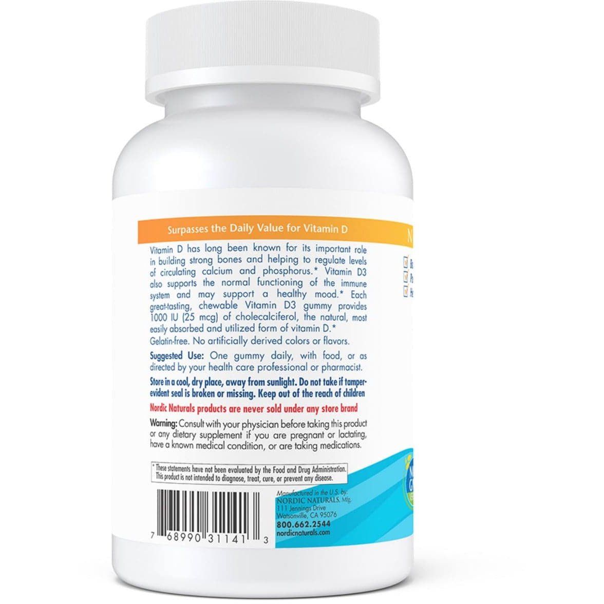 Witamina D3 Nordic Naturals Vitamin D3 Gummies 60 gummies Owoce Leśne - Sklep Witaminki.pl