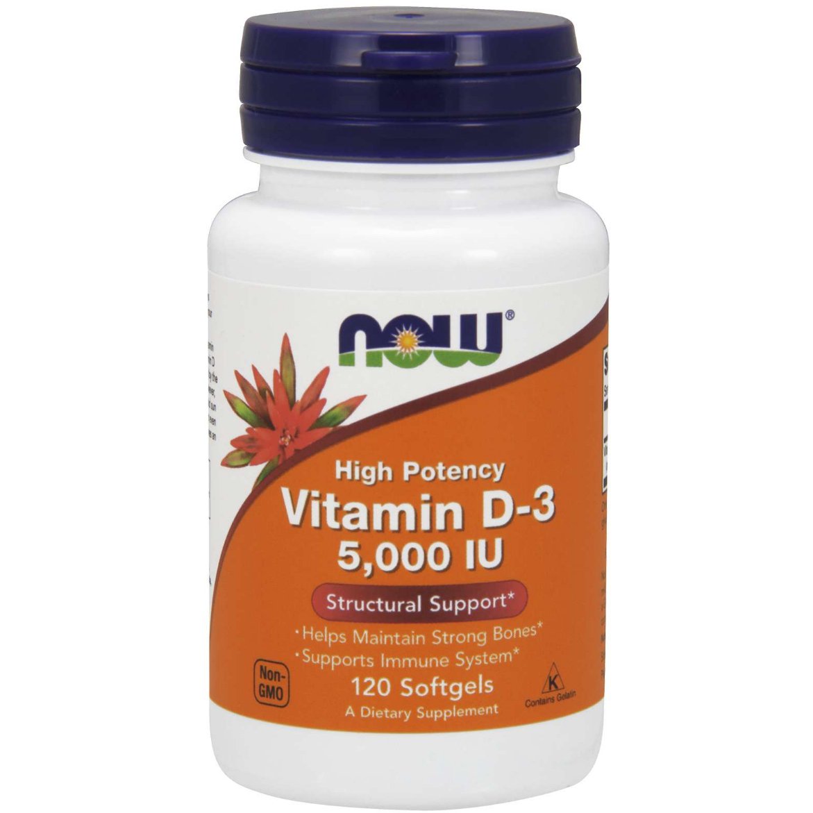 NOW Foods Vitamin D - 3 5000 IU Softgels 120 softgels Witamina D3 - Sklep Witaminki.pl